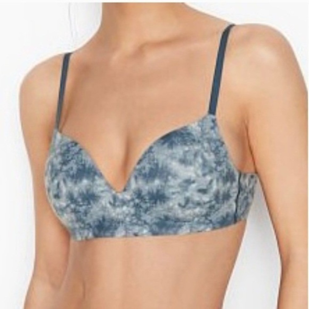 Victoria's Secret Incredible Wireless Padded Bra Women 36D Blue Tie Dye‎